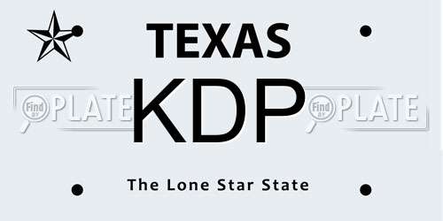 KDP Texas License Plate