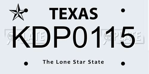 KDP0115 Texas License Plate