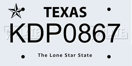 KDP0867 Texas License Plate