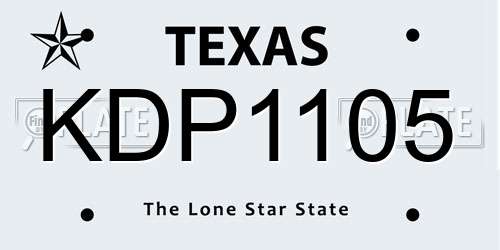KDP1105 Texas License Plate