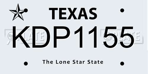 KDP1155 Texas License Plate