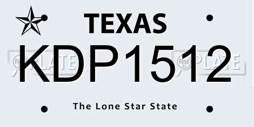 KDP1512 Texas License Plate