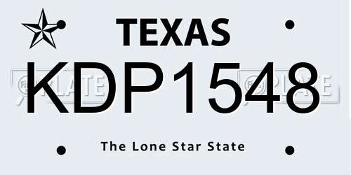 KDP1548 Texas License Plate