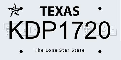KDP1720 Texas License Plate