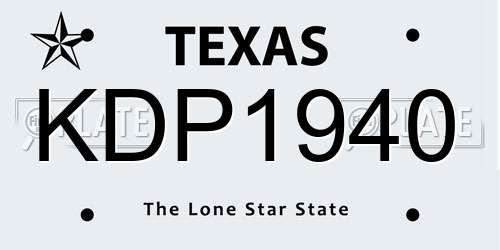 KDP1940 Texas License Plate