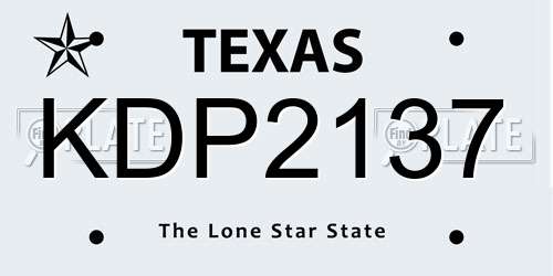 KDP2137 Texas License Plate