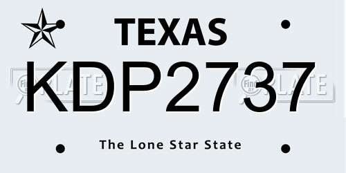 KDP2737 Texas License Plate