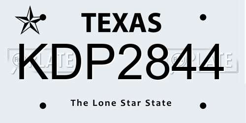 KDP2844 Texas License Plate