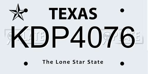 KDP4076 Texas License Plate