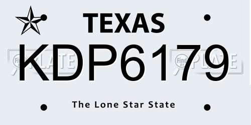 KDP6179 Texas License Plate