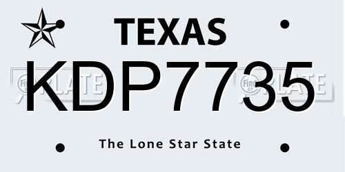 KDP7735 Texas License Plate