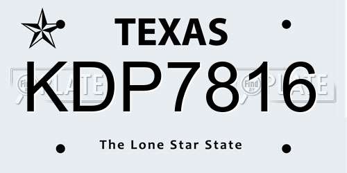 KDP7816 Texas License Plate