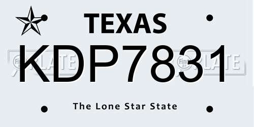 KDP7831 Texas License Plate
