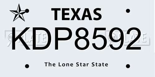 KDP8592 Texas License Plate