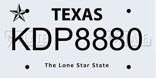 KDP8880 Texas License Plate