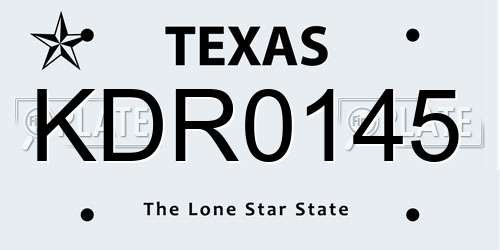 KDR0145 Texas License Plate