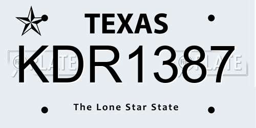 KDR1387 Texas License Plate