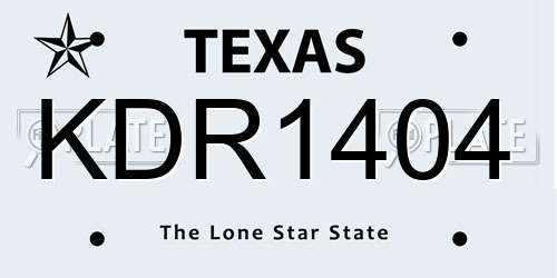 KDR1404 Texas License Plate