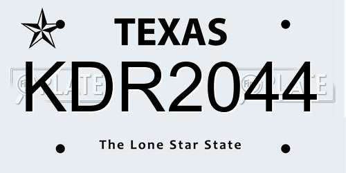 KDR2044 Texas License Plate