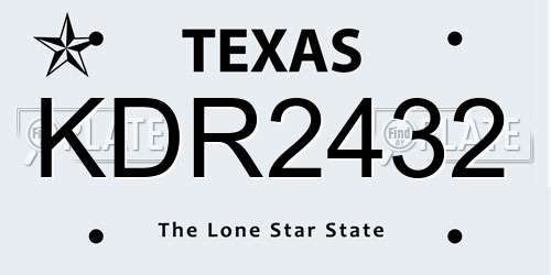 KDR2432 Texas License Plate
