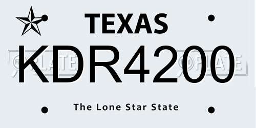 KDR4200 Texas License Plate
