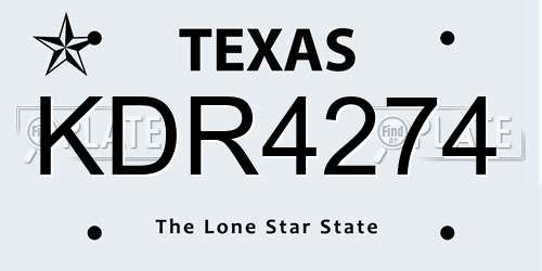 KDR4274 Texas License Plate