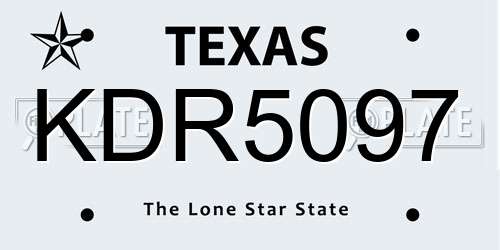 KDR5097 Texas License Plate