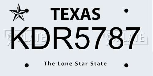 KDR5787 Texas License Plate