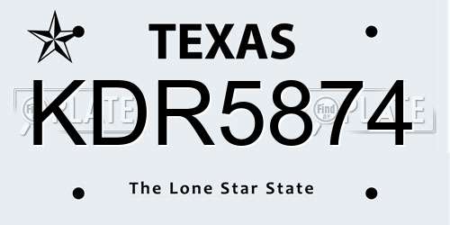 KDR5874 Texas License Plate