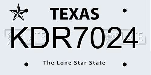 KDR7024 Texas License Plate