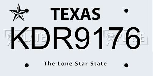 KDR9176 Texas License Plate