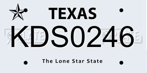 KDS0246 Texas License Plate