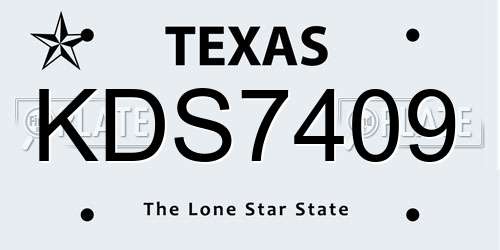 KDS7409 Texas License Plate