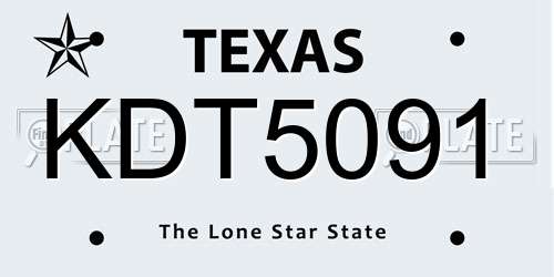 KDT5091 Texas License Plate