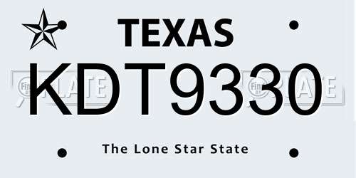 KDT9330 Texas License Plate
