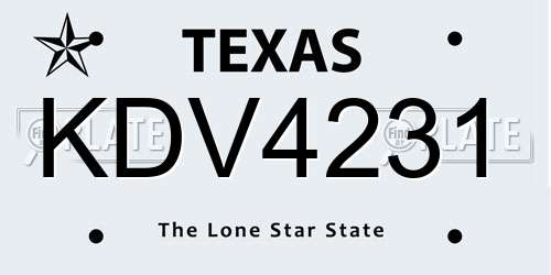 KDV4231 Texas License Plate