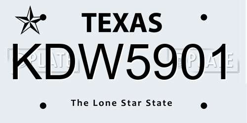 KDW5901 Texas License Plate