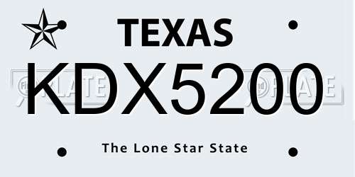 KDX5200 Texas License Plate