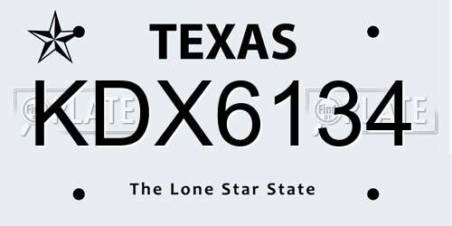 KDX6134 Texas License Plate