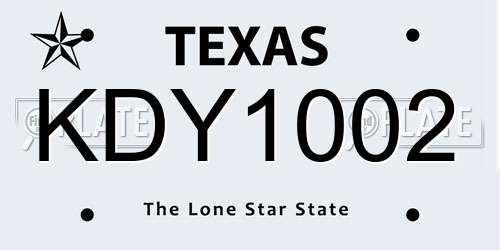 KDY1002 Texas License Plate