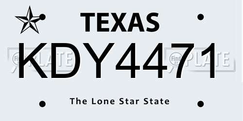 KDY4471 Texas License Plate