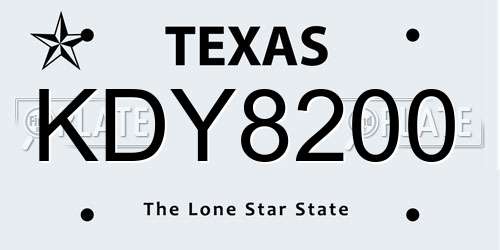 KDY8200 Texas License Plate