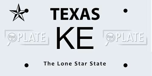 KE Texas License Plate