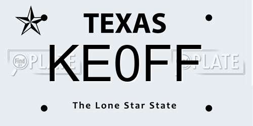 KE0FF Texas License Plate