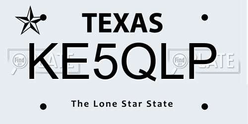 KE5QLP Texas License Plate