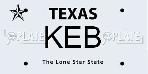 KEB Texas License Plate