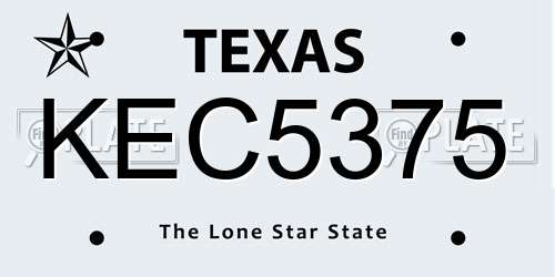 KEC5375 Texas License Plate