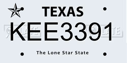 KEE3391 Texas License Plate