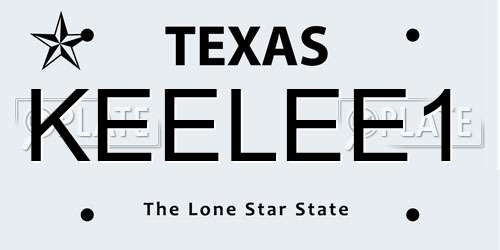 KEELEE1 Texas License Plate