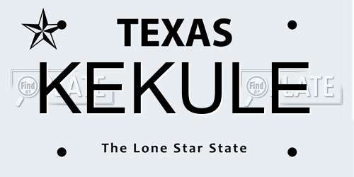 KEKULE Texas License Plate